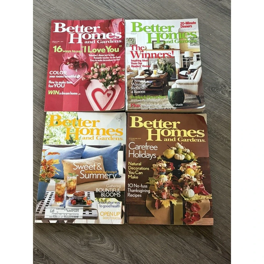 Y2k Vintage Better Homes & Gardens House Magazines Lot of 4 2007 Martha Stewart